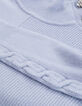 Damen himmelblauer Stehkragen-Strickpullover mit Strasskn&ouml;pfen-7