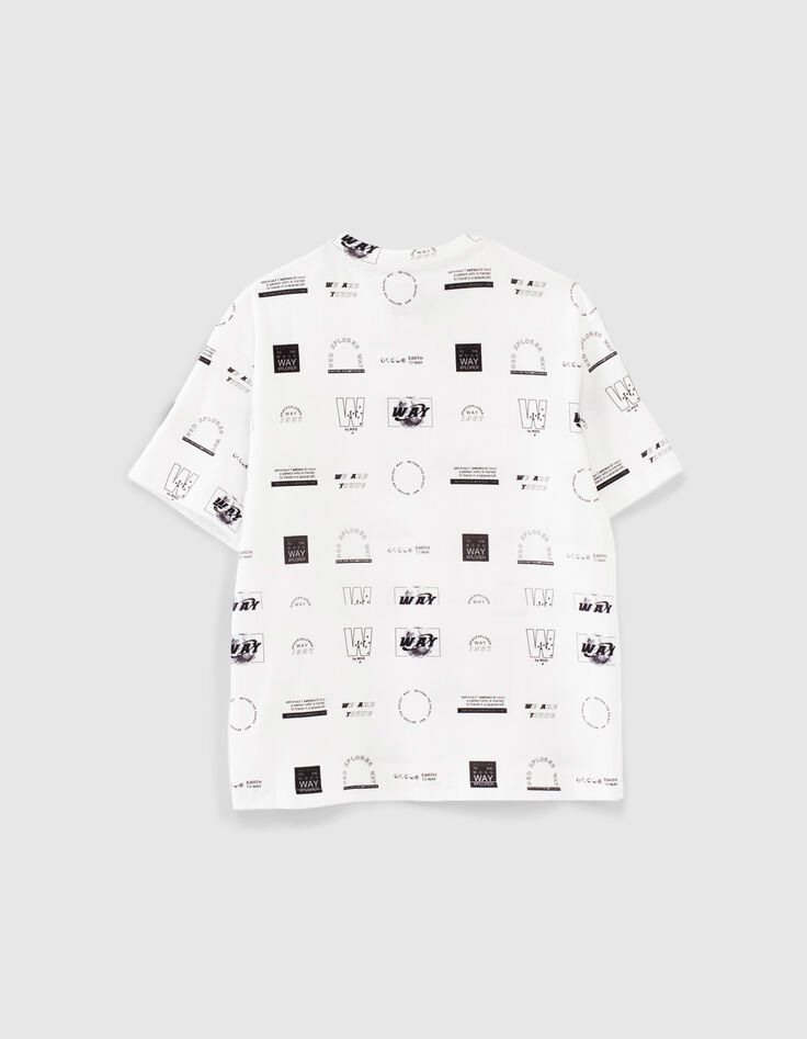 Wit loose T-shirt biokatoen met logo’s jongens-3