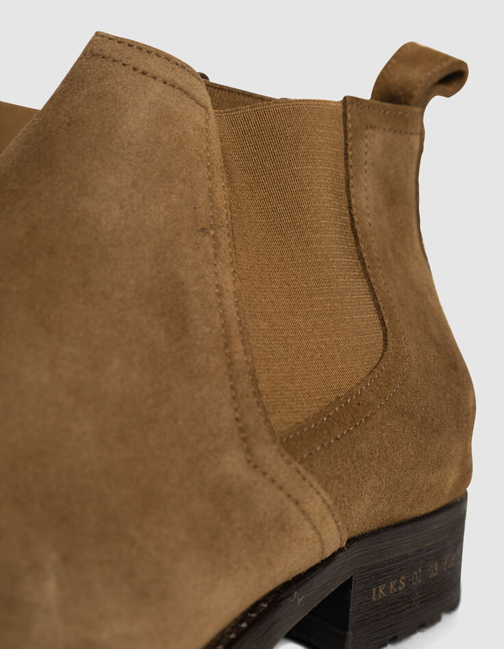 Chelsea boots marron cuir velours tige basse Homme-7
