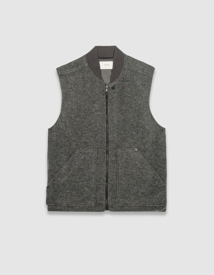 Men’s grey boiled wool waistcoat-6 Men’s grey boiled wool waistcoat-6