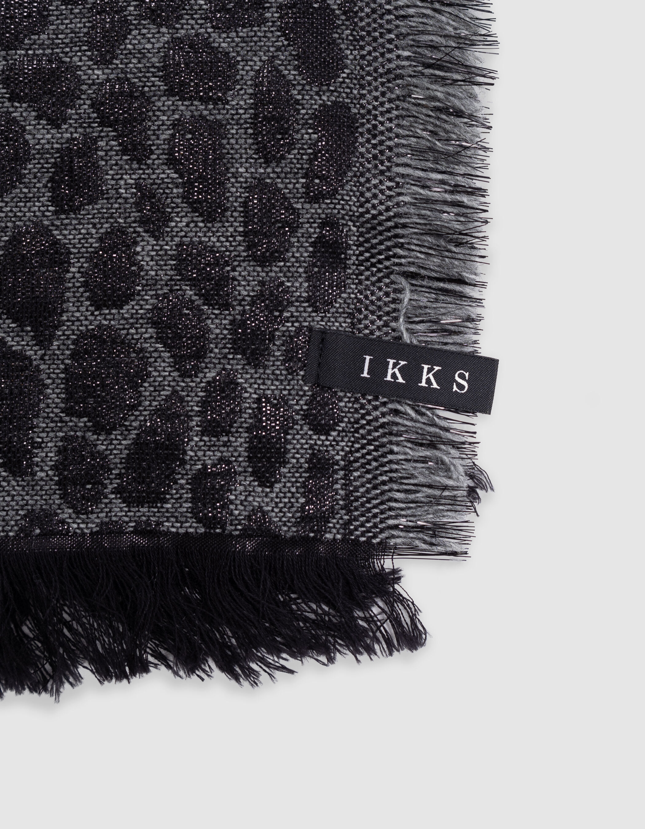 Foulard gris jacquard motif animalier lurex Femme IKKS