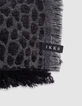 Bufanda en jacquard gris de l&uacute;rex con estampado animal-3