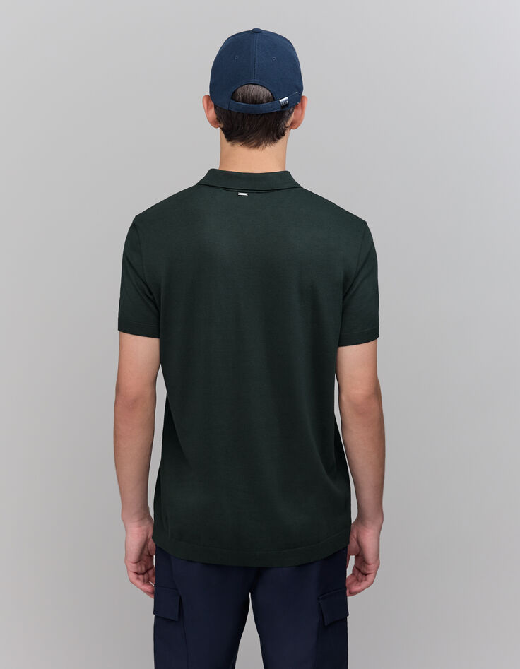 Herren Poloshirt aus Baumwolle und Modal in Flaschengr&uuml;n-3