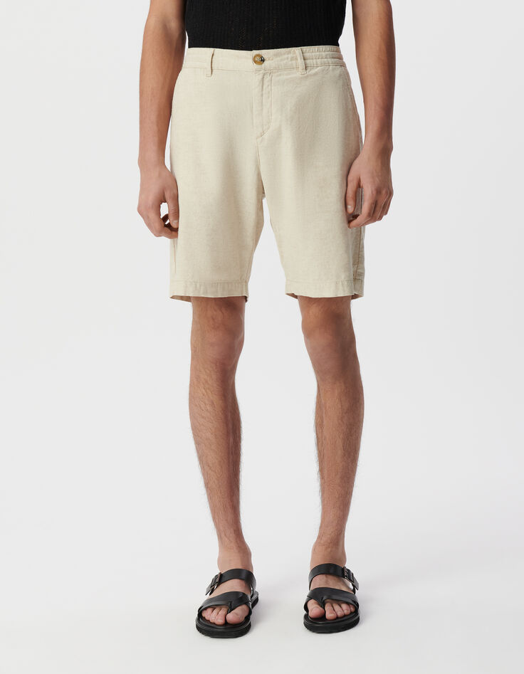 Bermudas beige lino y algod&oacute;n hombre-2