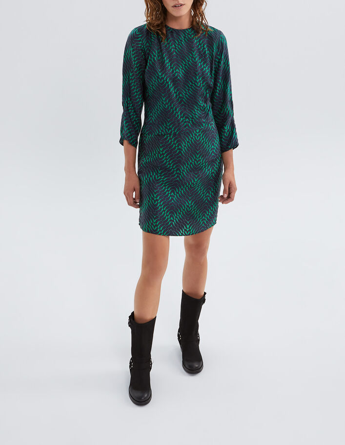 Womens navy geometric print dress