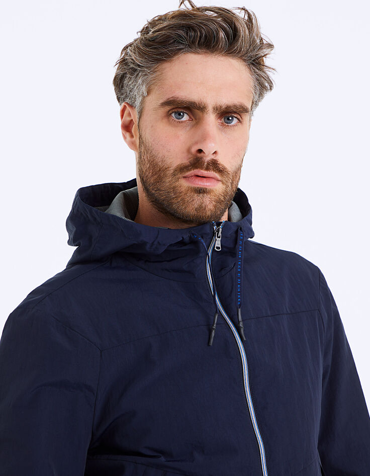 Men’s navy nylon sports jacket with red cords-6