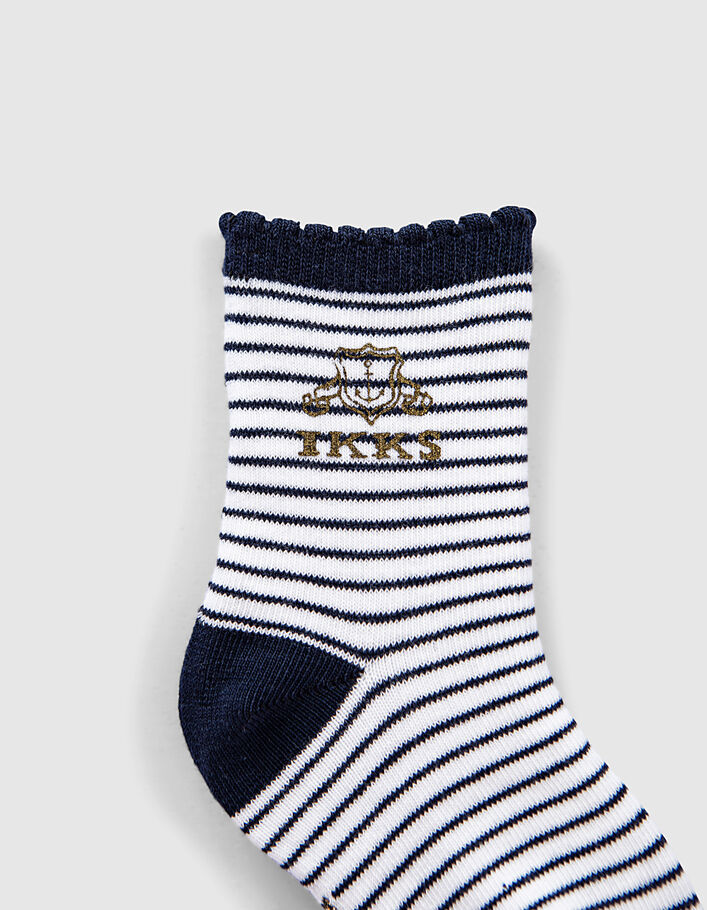 Baby girls’ navy, grey and off-white socks  - IKKS