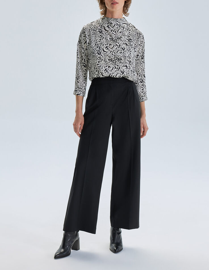 Blouse blanc cassé imprimé animalier Femme-6