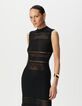 Robe midi noire tricot esprit crochet-4