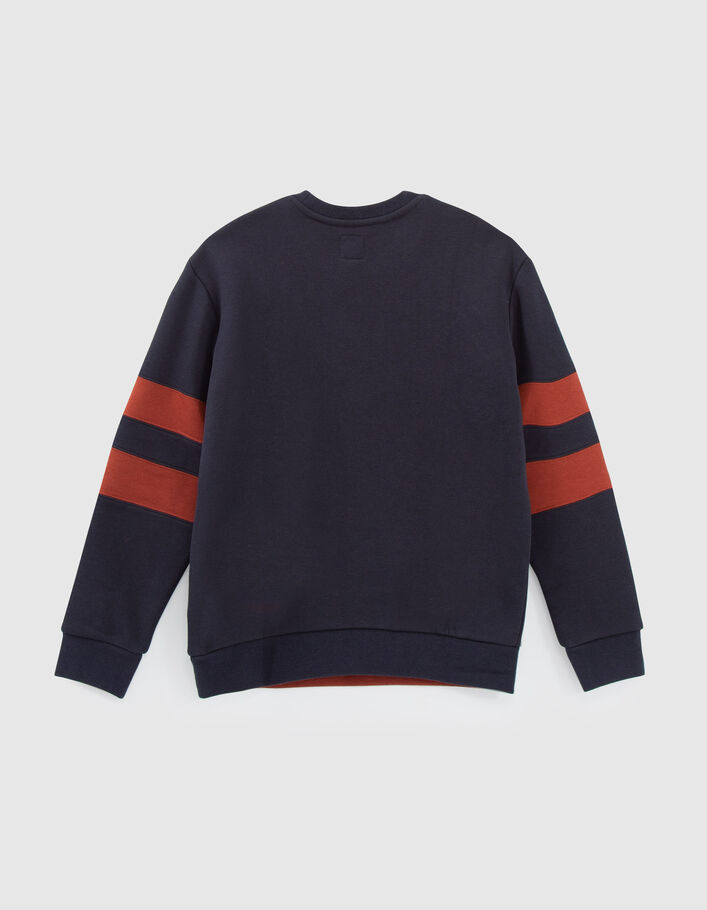Boys’ navy sweatshirt with XL textured embroidery-4