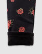 Mädchenwendeleggings in Schwarz und mit Rosenprint-7