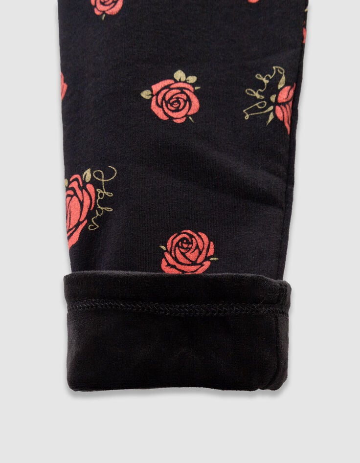 Mädchenwendeleggings in Schwarz und mit Rosenprint-7 Mädchenwendeleggings in Schwarz und mit Rosenprint-7