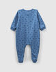 Blauer Strampelanzug mit Rocker-Print aus Biobaumwolle-2