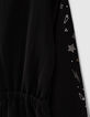 Girls’ black playsuit with decorated sleeves -4