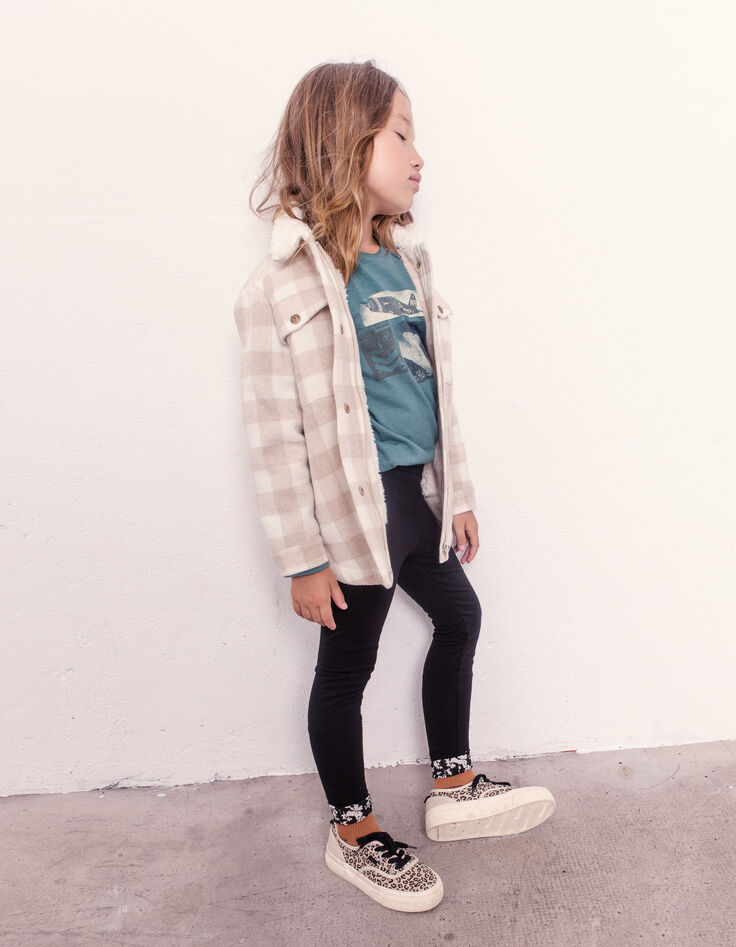 Omkeerbare legging zwart en grafische print meisjes-2