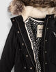 Schwarzer 2-in-1-M&auml;dchenparka mit Steppweste mit Sternen-8