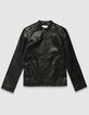Men’s black leather jacket with zipped pockets-7
