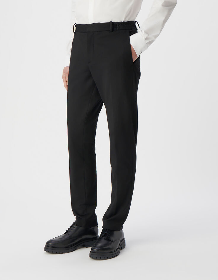 Pantalon de costume SLIM noir maille Milano Homme-3