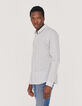 Chemise SLIM marine tissu Liberty imprimé fleurs rayées Homme-2