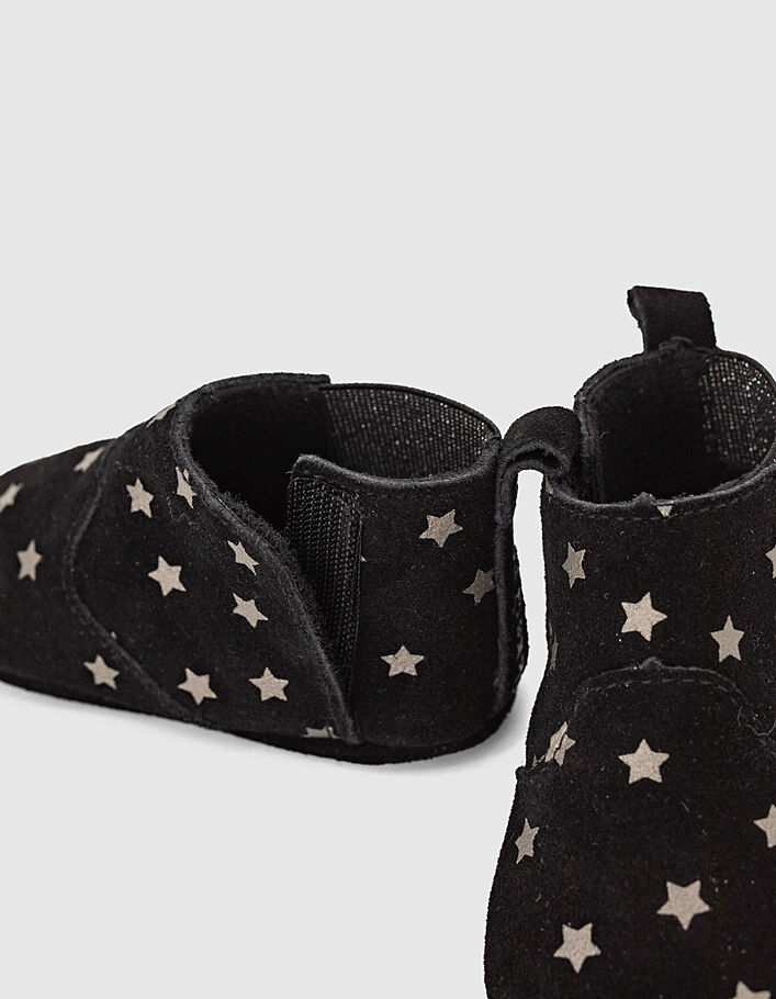 Zwarte boots suèdeleer met zilveren sterren babymeisjes  - IKKS