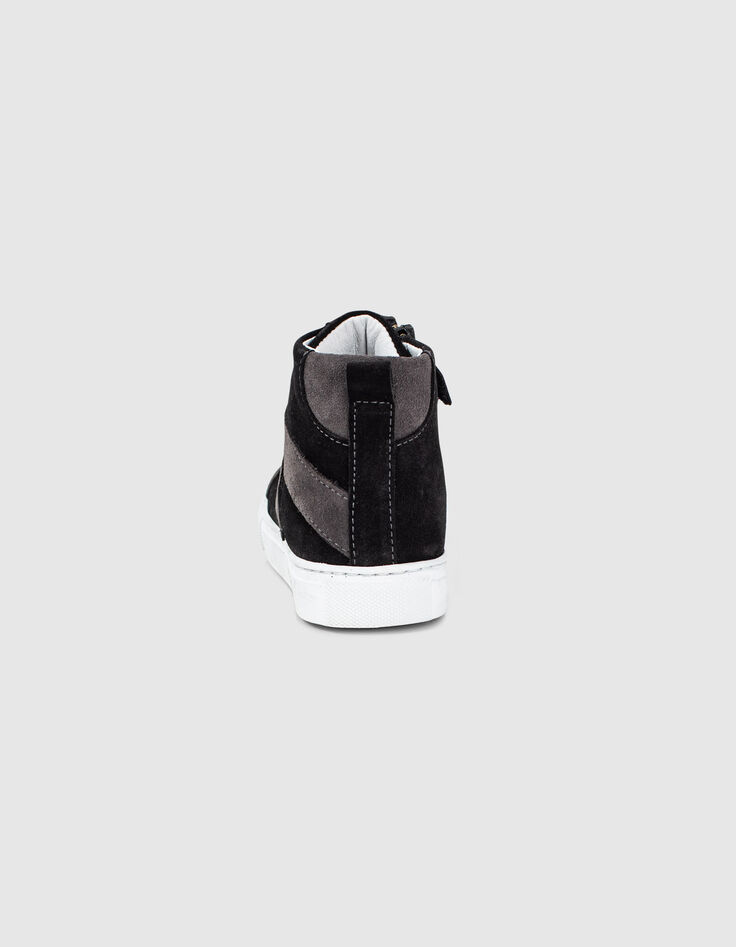 Boys’ black and grey suede trainers -3