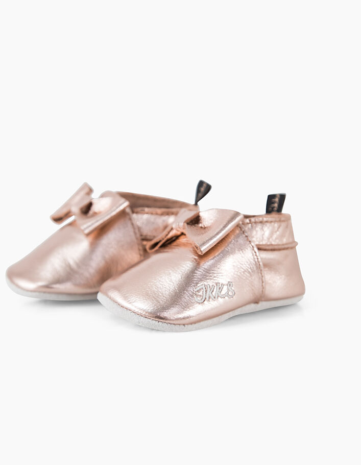 Chaussures cuivrées en cuir bébé fille IKKS