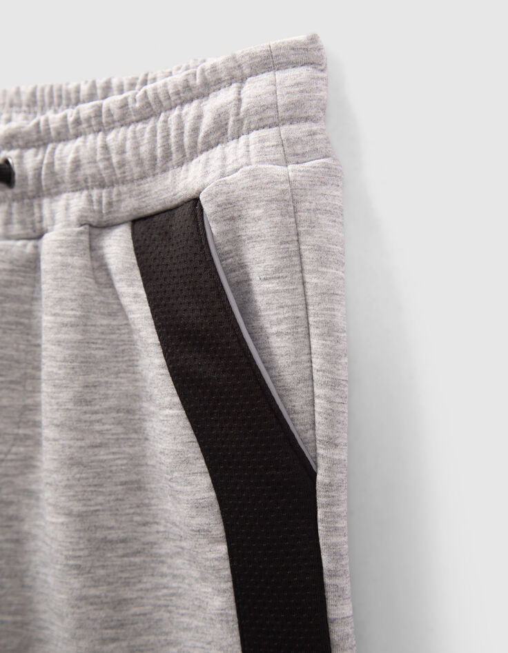 Graue Jungenjogginghose mit Details und Reflektoren-6