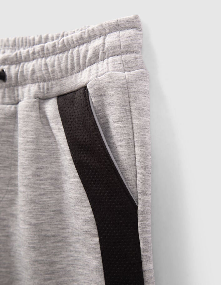 Boys’ grey joggers with black and reflective details - IKKS