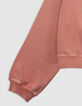Sweat orange cropped message pailleté fille-6