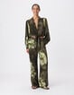 Women's tie and dye printed khaki pants-2