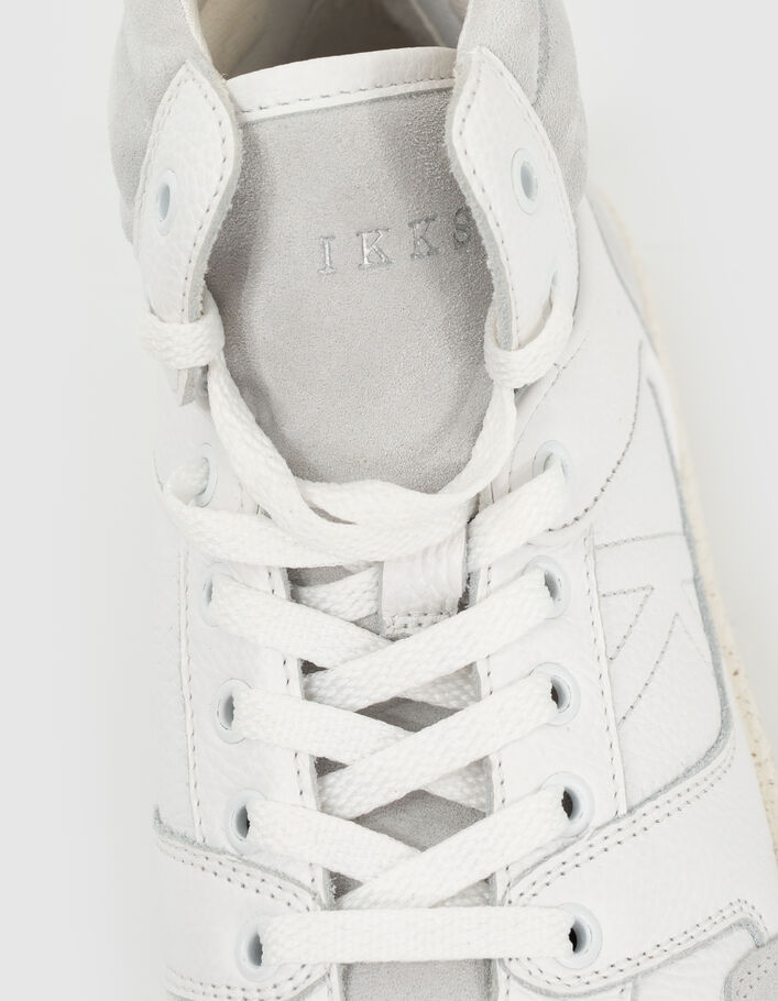 Women’s white suede leather mix high-top trainers-4