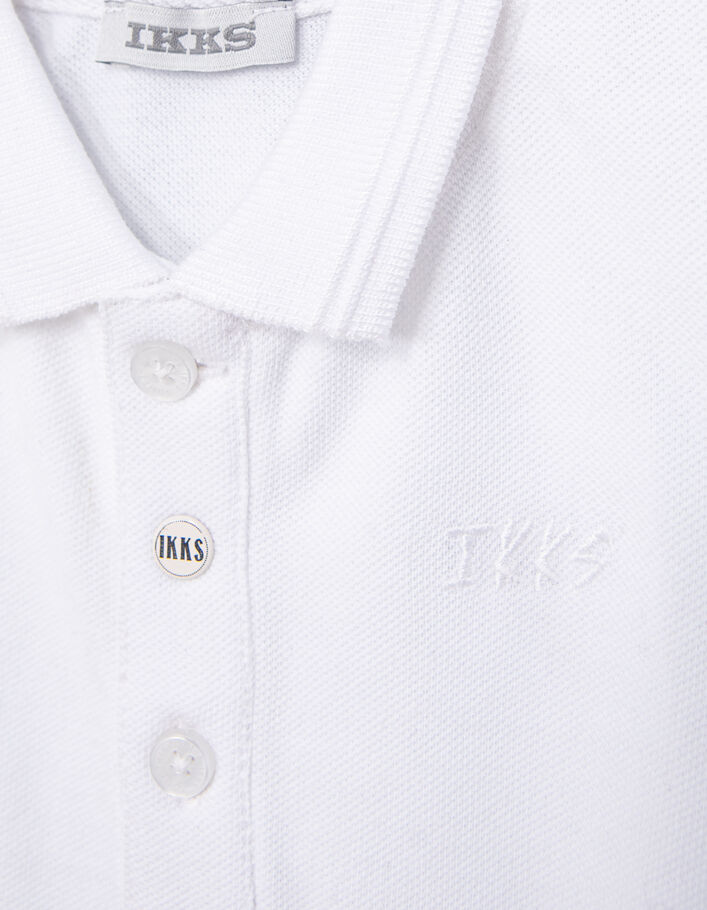 Polo blanco algodón orgánico bordado logo IKKS bebé niño - IKKS