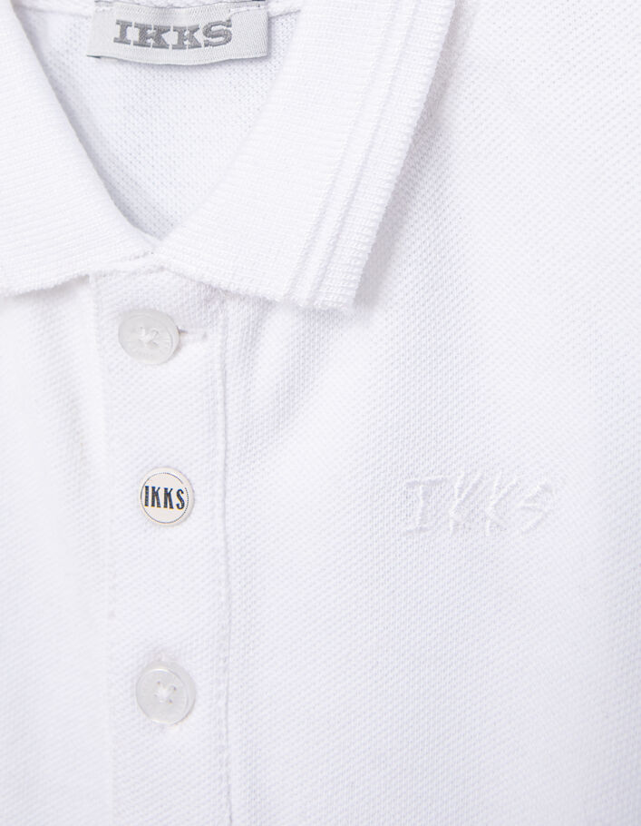 Polo blanc coton bio brodé logo IKKS bébé garçon - IKKS