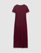 Langes bordeauxrotes Mädchen-T-Shirt-Kleid-6