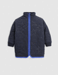 Abrigo reversible sherpa estrellas nailon azul marino niña-1