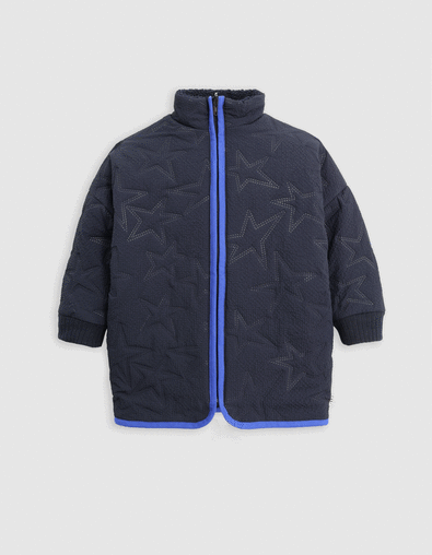Abrigo reversible sherpa estrellas nailon azul marino niña - IKKS