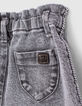 Shorts jean orgánicos gris claro tiras étnicas bebé niña -6