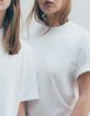 Gender Free-T-shirt blanc coton bio broderie Mixte-6 Gender Free-T-shirt blanc coton bio broderie Mixte-6