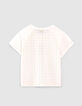 T-shirt blanc bi-mati&egrave;re dos dentelle fille-3