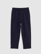 Pantalón de chándal de punto azul marino Ottoman de niño-1