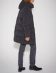 Men&rsquo;s black quilted long padded jacket-4
