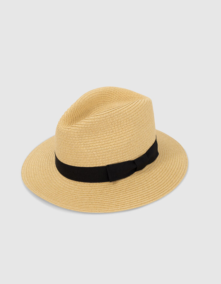 Chapeau d'été en raphia coloris naturel femme-1