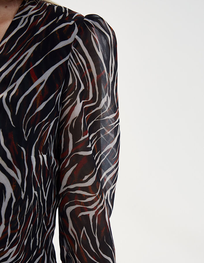 Women’s zebra-print voile short dress-4