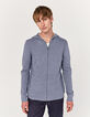 Herren-Kapuzen-Strickjacke mit Reißverschluss, Stone-Blau-2