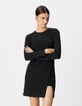 Robe noire fendue maille Milano Femme-3 Robe noire fendue maille Milano Femme-3