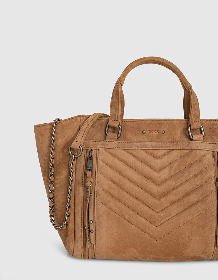 Sac cabas LE 1440 MEDIUM SABLE en cuir de chèvre velours femme-2