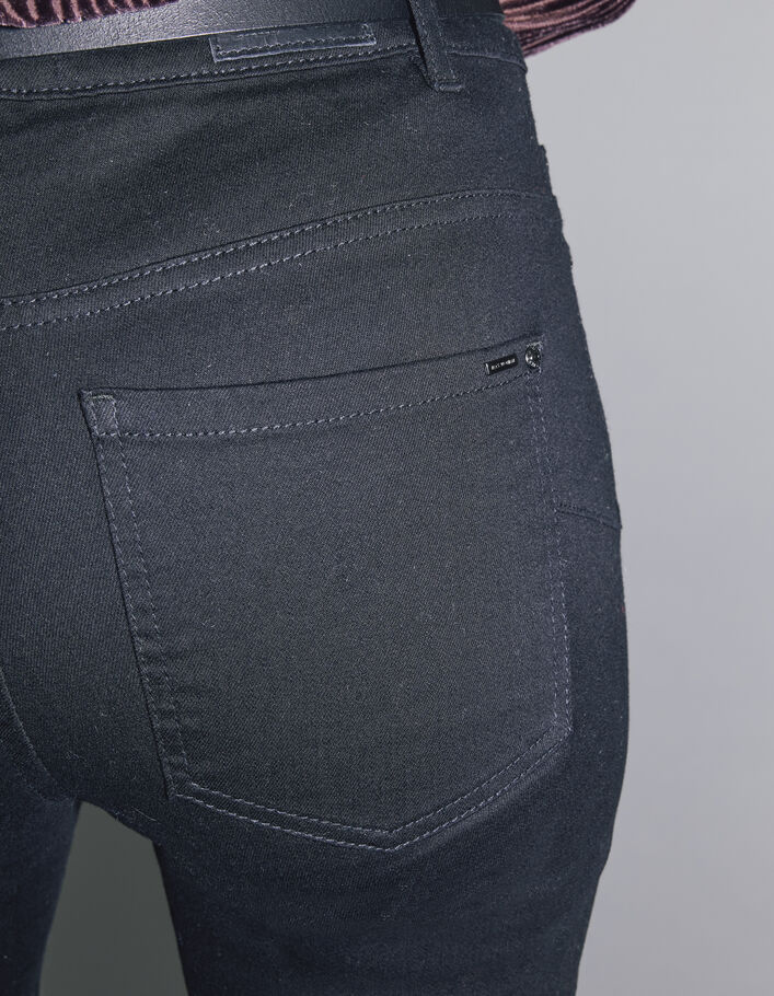 Zwarte jeans flare coupe high waist zichtbare knopen dames - IKKS