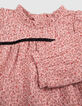 Blouse rose coton bio petites fleurs faux-uni bébé fille-6