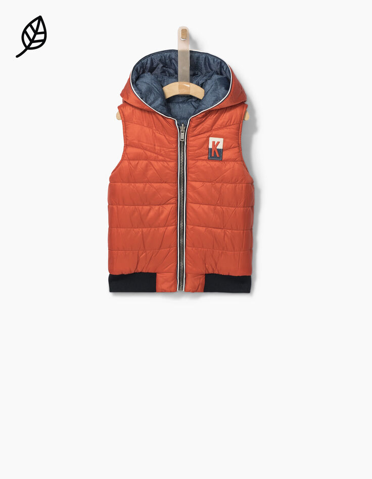 Anorak reversible índigo y naranja niño -2
