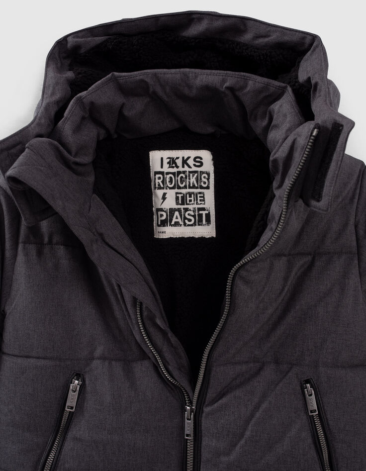 Grau melierte Jungenjacke mit Rei&szlig;verschlusstaschen-5